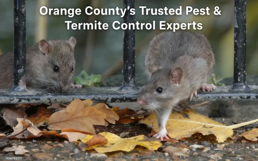 Eco-friendly pest control setup outside a home in Orange County for termite, ant, and rodent prevention.